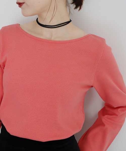 earth music&ecology（アースミュージックアンドエコロジー）の「2WAYネックリブプルオーバー（Tシャツ/カットソー・レディース・ネイビー/その他1/その他2/ブラック/ピンク系その他/オフホワイト・FREE）」の8枚目の写真