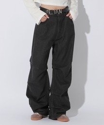 Anui | 【UNISEX/3サイズ展開】タックギャザーデニム(デニムパンツ)