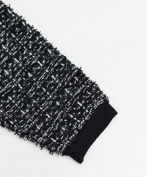 BLUEEAST(ブルーイースト)の「ノーカラーツイードジャケット(ノーカラージャケット・レディース・ブラック系/ホワイト系・MEDIUM)」の12枚目の写真