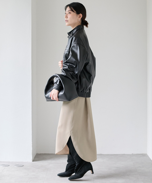 VERMEIL par iena(ヴェルメイユパーイエナ)の「INSCRIRE(アンスクリア) Sheep Leather Blouson I24AWBZ71B(ライダースジャケット・レディース・ブラック・SMALL)」の7枚目の写真