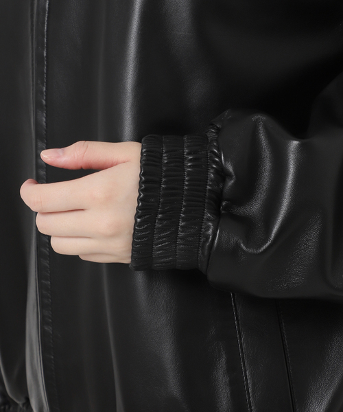 VERMEIL par iena(ヴェルメイユパーイエナ)の「INSCRIRE(アンスクリア) Sheep Leather Blouson I24AWBZ71B(ライダースジャケット・レディース・ブラック・SMALL)」の20枚目の写真