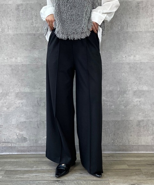 Jines(ジネス)の「ピンタックワイドパンツ(その他パンツ・レディース・ホワイト/グレー/ブラック・38)」の2枚目の写真