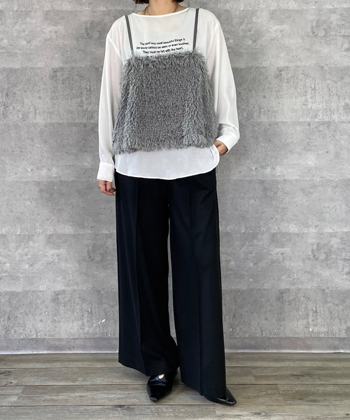Jines(ジネス)の「ピンタックワイドパンツ(その他パンツ・レディース・ホワイト/グレー/ブラック・38)」の8枚目の写真