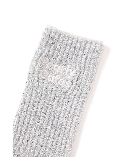 PEARLY GATES（パーリーゲイツ）の「【PEARLY GATES】グリッターミドルソックス (LADIES)（ソックス/靴下・レディース・ホワイト/ブラック・FREE）」の3枚目の写真