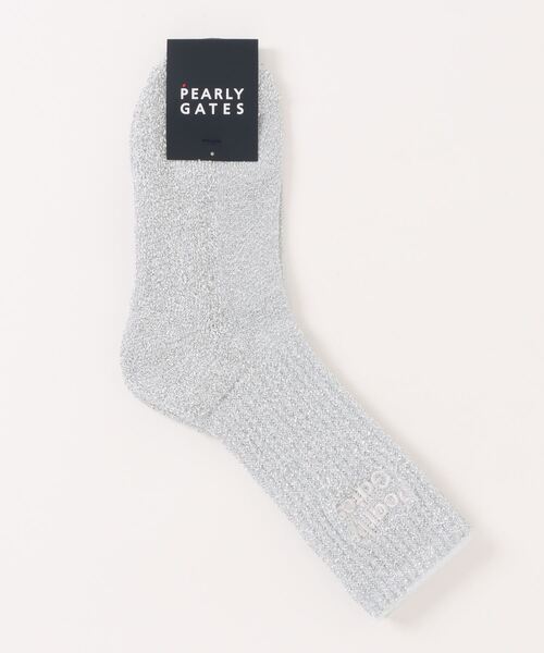 PEARLY GATES（パーリーゲイツ）の「【PEARLY GATES】グリッターミドルソックス (LADIES)（ソックス/靴下・レディース・ホワイト/ブラック・FREE）」の6枚目の写真