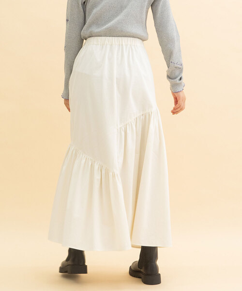 POU DOU DOU（プードゥドゥ）の「イレギュラーヘムフリルスカート（スカート・レディース・ネイビー/カーキ/アイボリー・M）」の21枚目の写真