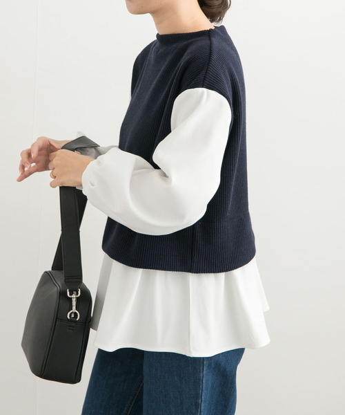 URBAN RESEARCH DOORS(アーバンリサーチドアーズ)の「異素材ペプラムプルオーバー(Tシャツ/カットソー・レディース・チャコールグレー/ネイビー・MEDIUM)」の17枚目の写真