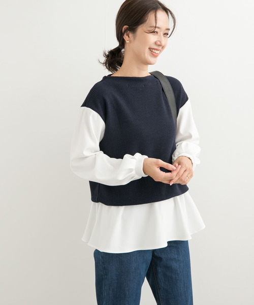 【アーバンリサーチドアーズ】異素材ペプラムプルオーバー URBAN RESEARCH DOORS｜異素材ペプラムプルオーバー | Rakuten