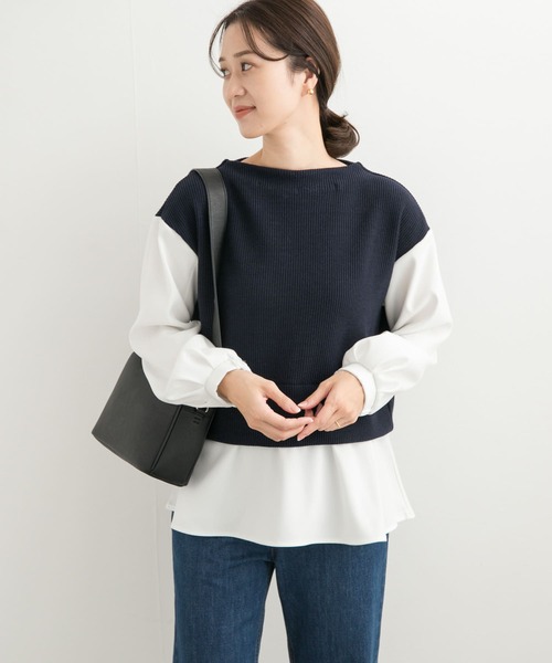 URBAN RESEARCH DOORS(アーバンリサーチドアーズ)の「異素材ペプラムプルオーバー(Tシャツ/カットソー・レディース・チャコールグレー/ネイビー・MEDIUM)」の20枚目の写真