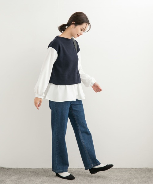 URBAN RESEARCH DOORS(アーバンリサーチドアーズ)の「異素材ペプラムプルオーバー(Tシャツ/カットソー・レディース・チャコールグレー/ネイビー・MEDIUM)」の21枚目の写真