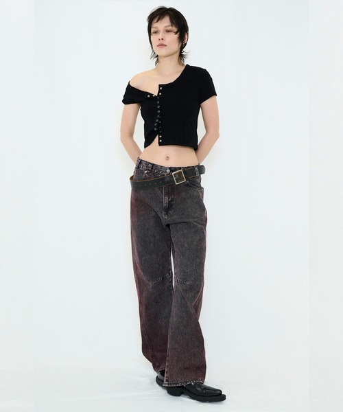 VIAVANDA（ヴィアヴァンダ）の「COLOR BOYFRIEND DENIM（デニムパンツ・レディース・イエロー/ピンク・MEDIUM/SMALL）」の6枚目の写真