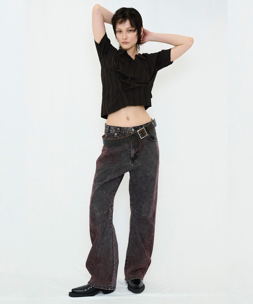 VIAVANDA（ヴィアヴァンダ）の「COLOR BOYFRIEND DENIM（デニムパンツ・レディース・イエロー/ピンク・MEDIUM/SMALL）」の8枚目の写真