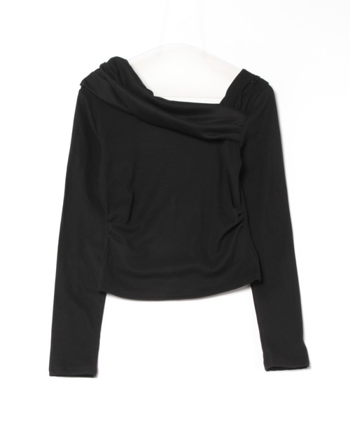 Lace Ladies(レースレディース)の「アシンメトリー オフショルダー サイド シャーリング カットソー(Tシャツ/カットソー・レディース・ホワイト/ブラック/ブラウン・S/XL/M)」の19枚目の写真