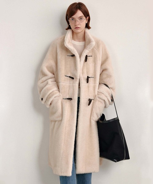 Fano Studios ファーコート Fano Studios】Horn buckle fur duffle coat FD20W237-ファッション