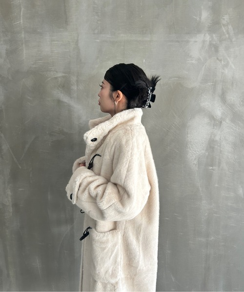 スタンドカラー フェイクファーロングコート FC25W048【Fano Studios