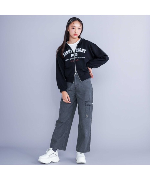 ZIDDY(ジディ)の「フード付きダブルジップパーカー(130~160cm)(パーカー・キッズ・パープル/ブラック・130cm/FREE/140cm/150cm)」の20枚目の写真