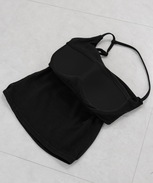 me+em select(ミームセレクト)の「【 3color / カップ付 】ラインストラップワンショルキャミソール / line strap one shoulder camisole(キャミソール・レディース・ホワイト/ブラック/グレー・FREE)」の4枚目の写真