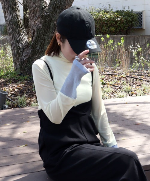 pufe(ピュフェ)の「【pufe】バイカラーシアートップス【ハイネック】(Tシャツ/カットソー・レディース・ブラック系その他/ブラック/アイボリー/ブルーグレー/ネイビー/ホワイト系その他・ONE)」の16枚目の写真