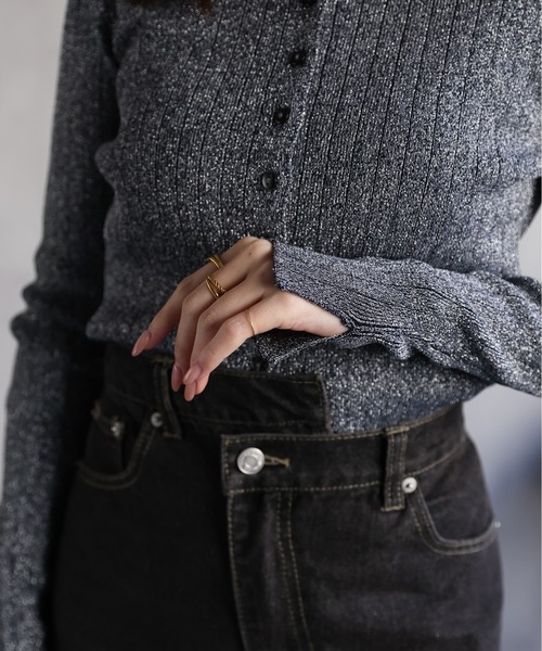 【セール】【新色追加】ポロニット リブカーディガン/サイズ展開あり（カーディガン/ボレロ）｜sakishimatokyo（サキシマトーキョー）