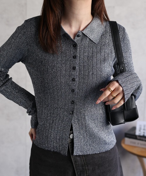 【セール】【新色追加】ポロニット リブカーディガン/サイズ展開あり（カーディガン/ボレロ）｜sakishimatokyo（サキシマトーキョー）