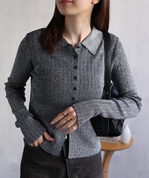 【セール】【新色追加】ポロニット リブカーディガン/サイズ展開あり（カーディガン/ボレロ）｜sakishimatokyo（サキシマトーキョー）