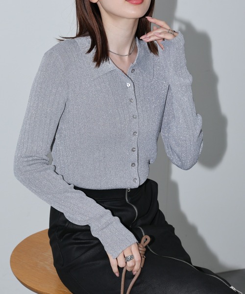 【セール】【新色追加】ポロニット リブカーディガン/サイズ展開あり（カーディガン/ボレロ）｜sakishimatokyo（サキシマトーキョー）