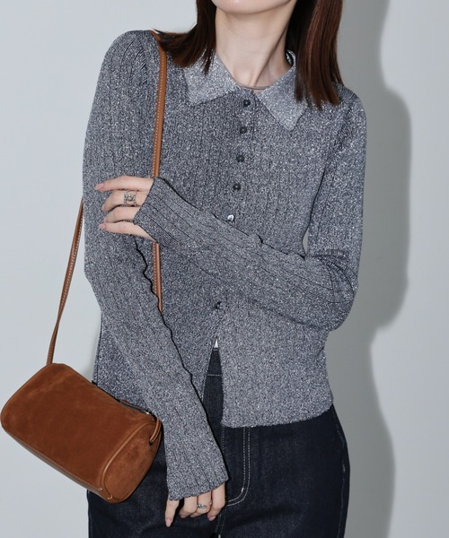 【セール】【新色追加】ポロニット リブカーディガン/サイズ展開あり（カーディガン/ボレロ）｜sakishimatokyo（サキシマトーキョー）