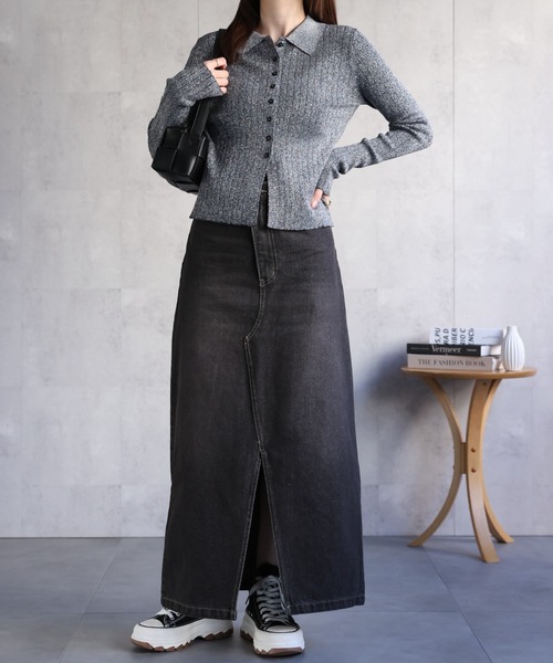 【セール】【新色追加】ポロニット リブカーディガン/サイズ展開あり（カーディガン/ボレロ）｜sakishimatokyo（サキシマトーキョー）