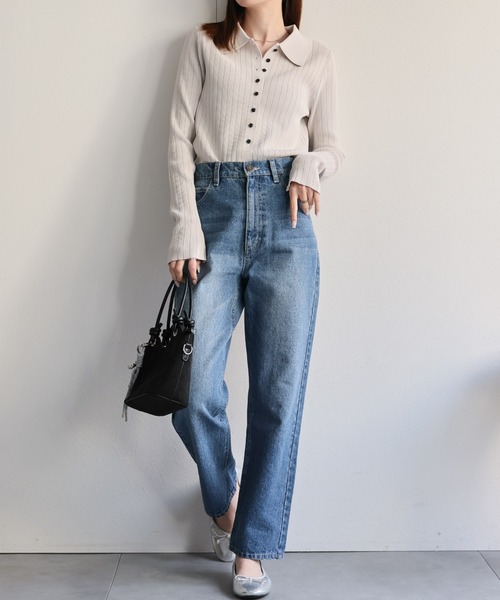 【セール】【新色追加】ポロニット リブカーディガン/サイズ展開あり（カーディガン/ボレロ）｜sakishimatokyo（サキシマトーキョー）