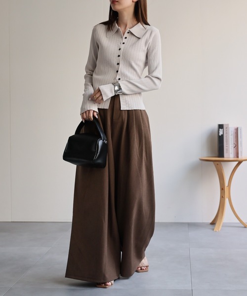 【セール】【新色追加】ポロニット リブカーディガン/サイズ展開あり（カーディガン/ボレロ）｜sakishimatokyo（サキシマトーキョー）