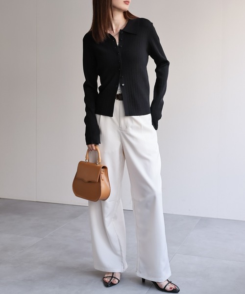 【セール】【新色追加】ポロニット リブカーディガン/サイズ展開あり（カーディガン/ボレロ）｜sakishimatokyo（サキシマトーキョー）