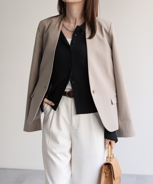 【セール】【新色追加】ポロニット リブカーディガン/サイズ展開あり（カーディガン/ボレロ）｜sakishimatokyo（サキシマトーキョー）