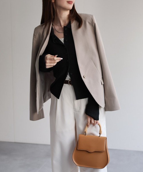 【セール】【新色追加】ポロニット リブカーディガン/サイズ展開あり（カーディガン/ボレロ）｜sakishimatokyo（サキシマトーキョー）