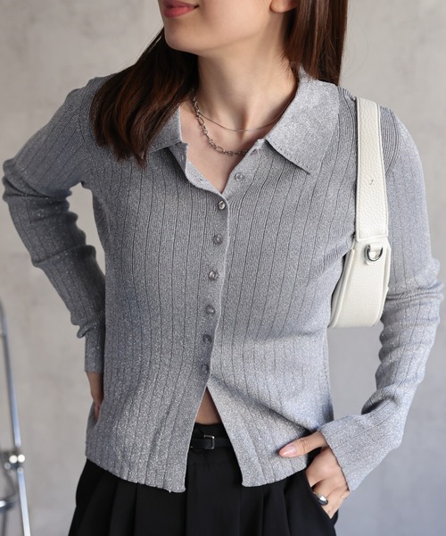 【セール】【新色追加】ポロニット リブカーディガン/サイズ展開あり（カーディガン/ボレロ）｜sakishimatokyo（サキシマトーキョー）