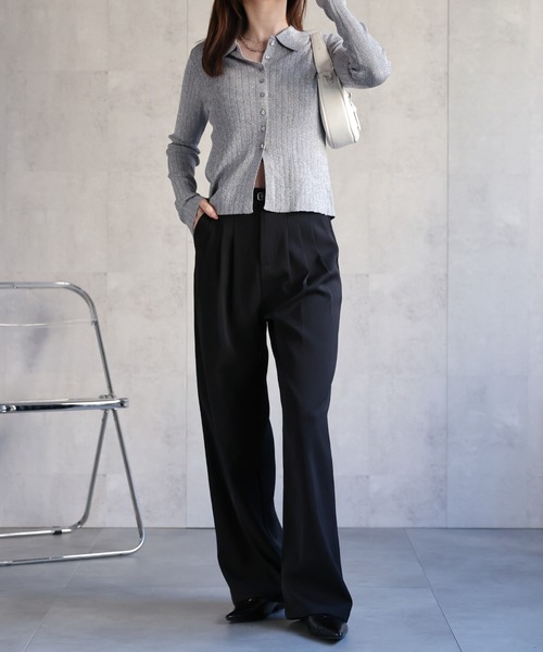 【セール】【新色追加】ポロニット リブカーディガン/サイズ展開あり（カーディガン/ボレロ）｜sakishimatokyo（サキシマトーキョー）