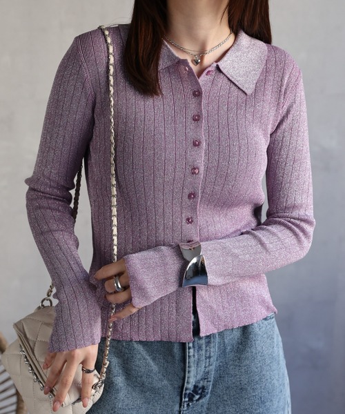 【セール】【新色追加】ポロニット リブカーディガン/サイズ展開あり（カーディガン/ボレロ）｜sakishimatokyo（サキシマトーキョー）