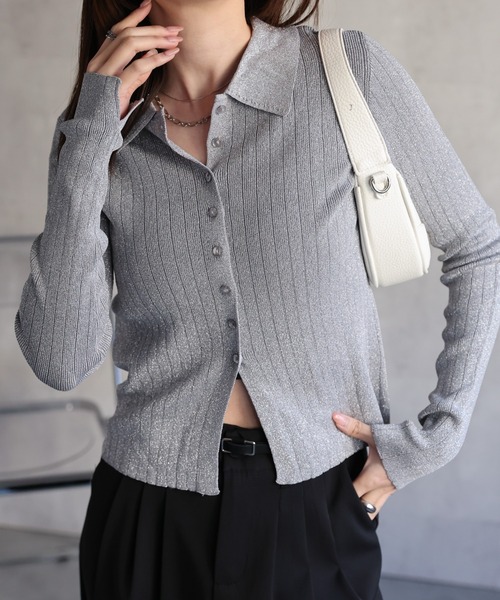 【セール】【新色追加】ポロニット リブカーディガン/サイズ展開あり（カーディガン/ボレロ）｜sakishimatokyo（サキシマトーキョー）