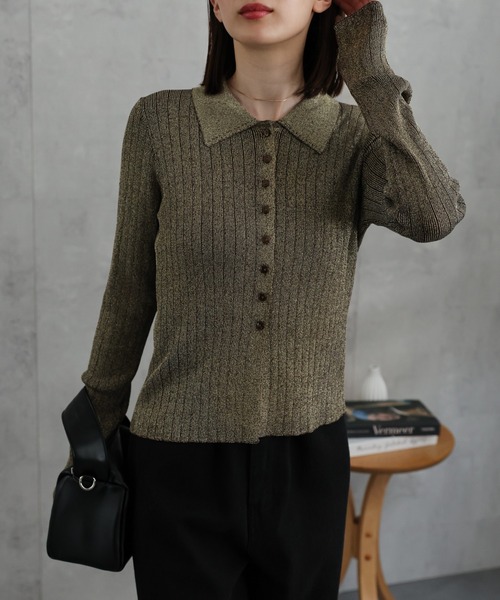 【セール】【新色追加】ポロニット リブカーディガン/サイズ展開あり（カーディガン/ボレロ）｜sakishimatokyo（サキシマトーキョー）