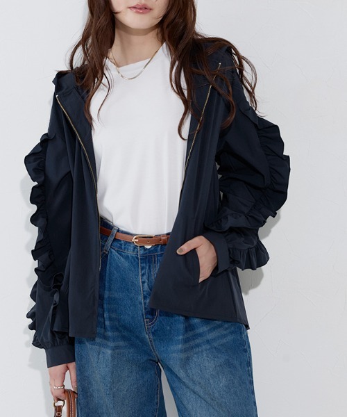 本日限定値下【完売】BRILL★ブリル★リネンバスケットコンビネゾン　36 フリルブルゾン ブルゾン フリル[品番：PRTW0005050]｜Pierrot