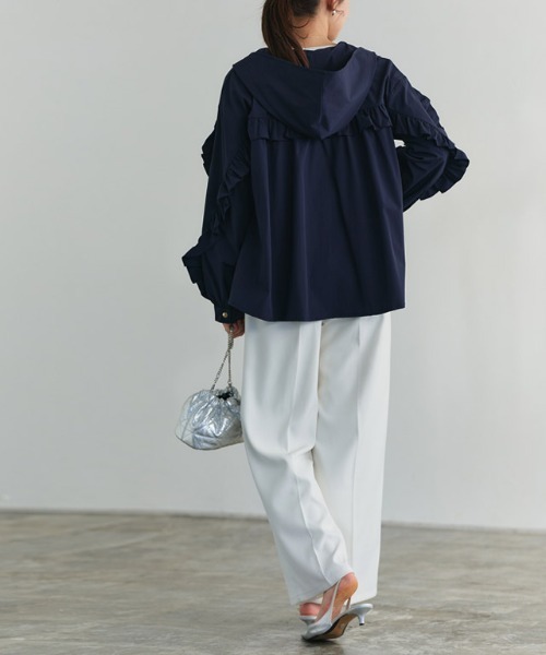 セール】UVカットフリルデザインフードブルゾン（ブルゾン