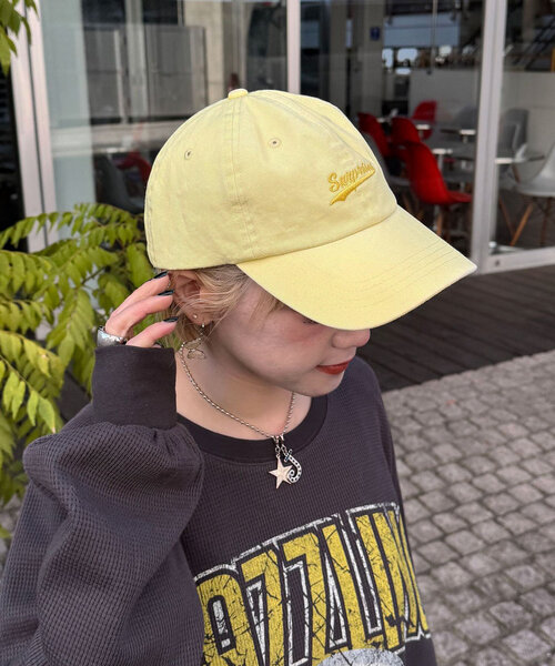 CIAOPANIC(チャオパニック)の「ピグメント刺繍カラーキャップ(キャップ・レディース・レッド/ブラウン/ネイビー/イエロー・ONE SIZE)」の4枚目の写真