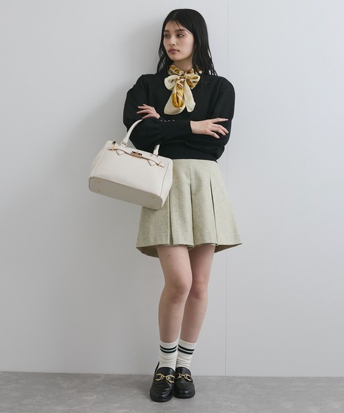 VIS（ビス）の「【洗える/アンチピリング】シルバー釦アクセントスリーブクルーネックニット（ニット/セーター・レディース・ブラック/ブルー系その他6/キナリ・FREE）」の8枚目の写真