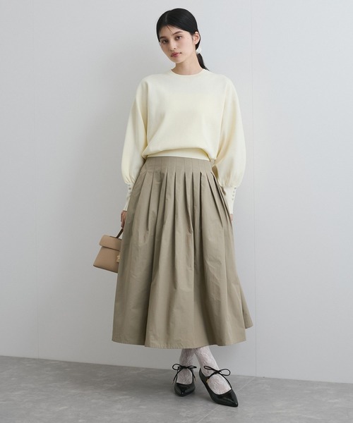 VIS（ビス）の「【洗える/アンチピリング】シルバー釦アクセントスリーブクルーネックニット（ニット/セーター・レディース・ブラック/ブルー系その他6/キナリ・FREE）」の10枚目の写真