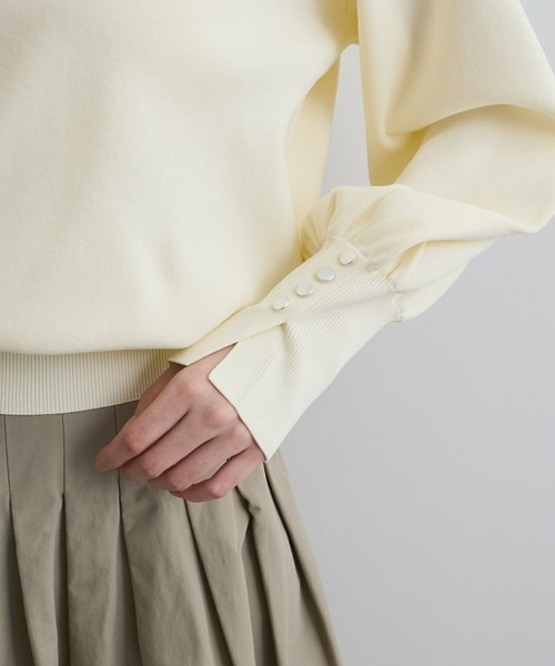 VIS（ビス）の「【洗える/アンチピリング】シルバー釦アクセントスリーブクルーネックニット（ニット/セーター・レディース・ブラック/ブルー系その他6/キナリ・FREE）」の19枚目の写真