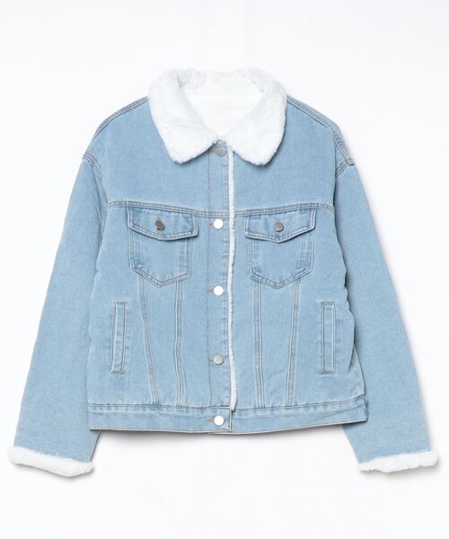 TITTY&CO.（ティティーアンドコー）の「ボアライニングデニムジャケット（テーラードジャケット・レディース・ホワイト・FREE）」の6枚目の写真