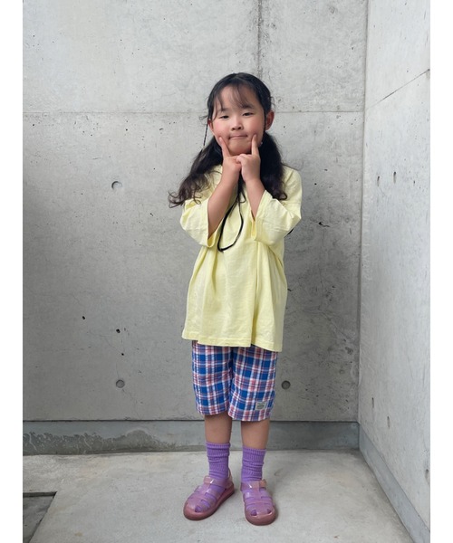 Crescent（クレッセント）の「サッカーチェック6分丈ハーフパンツ（その他パンツ・キッズ・ブルー/ピンク・130/120/110/100/90）」の17枚目の写真