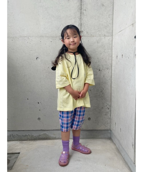 Crescent（クレッセント）の「サッカーチェック6分丈ハーフパンツ（その他パンツ・キッズ・ブルー/ピンク・130/120/110/100/90）」の6枚目の写真