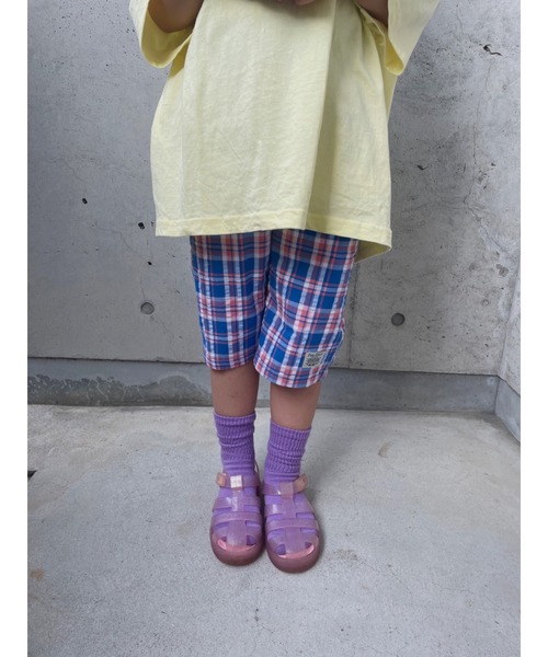 Crescent（クレッセント）の「サッカーチェック6分丈ハーフパンツ（その他パンツ・キッズ・ブルー/ピンク・130/120/110/100/90）」の8枚目の写真