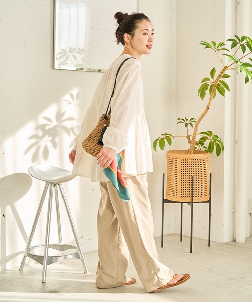 からし　様　購入予定 セール】限定展開 シアー ボイル フロントボタン ギャザー