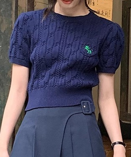 Attisetion mohair knit 半袖ニット